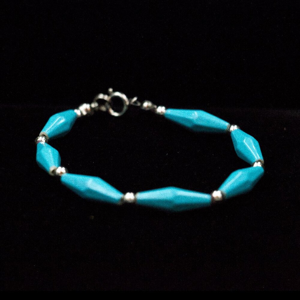 FAUX TURQUOISE DOUBLE CONICAL BRACELET - JBBGTS1